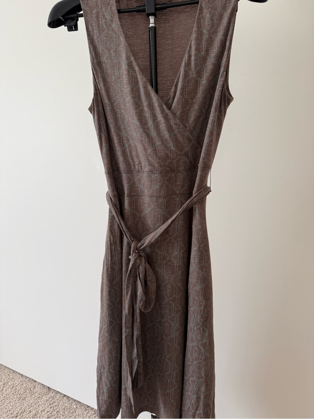 Toad&Co Brown Sleeveless Faux-Wrap Midi Dress - Picture 2 of 5